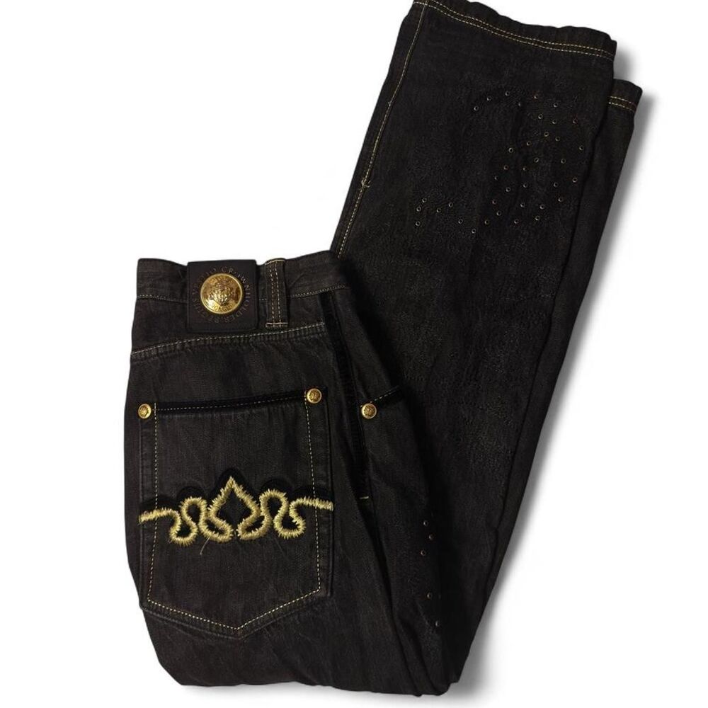 (2007-2010) Crown Holder Regius Vestio Embroidered Jeans - 32